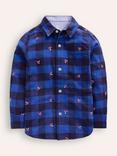 Mini Boden Kids' Check Cosy Shirt, Toadstool Check