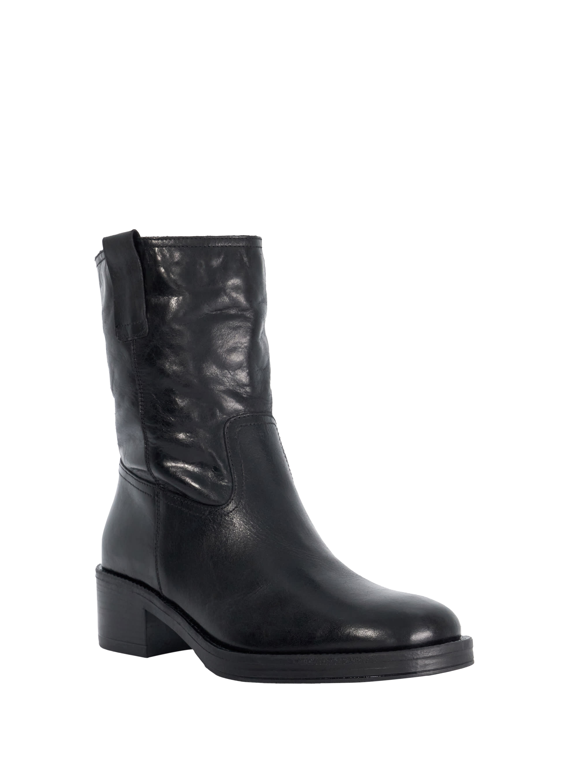 Product image 3 of 6, which shows Dune Paytyn Leather Ankle Boots, Black, EU36