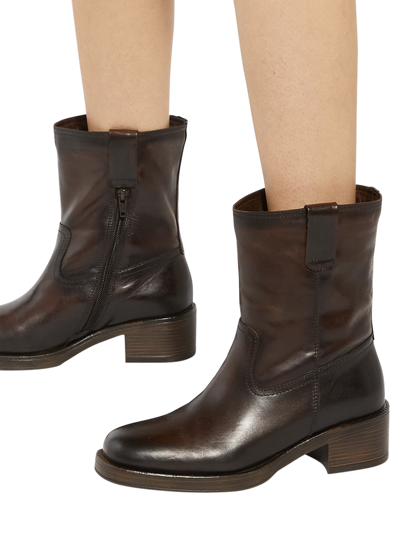 Product image 6 of 6, which shows Dune London Paytyn Leather Ankle Boots, Brown, EU36