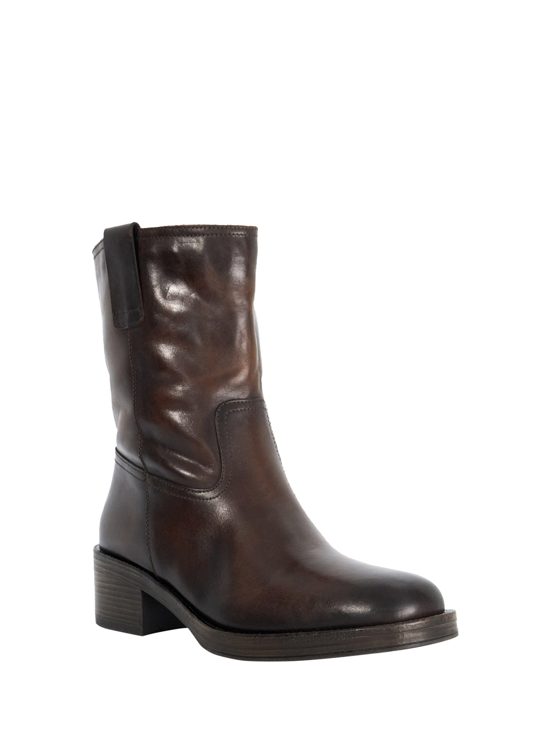 Product image 3 of 6, which shows Dune London Paytyn Leather Ankle Boots, Brown, EU36