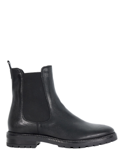 Dune London Poema Leather Chelsea Boots, Black