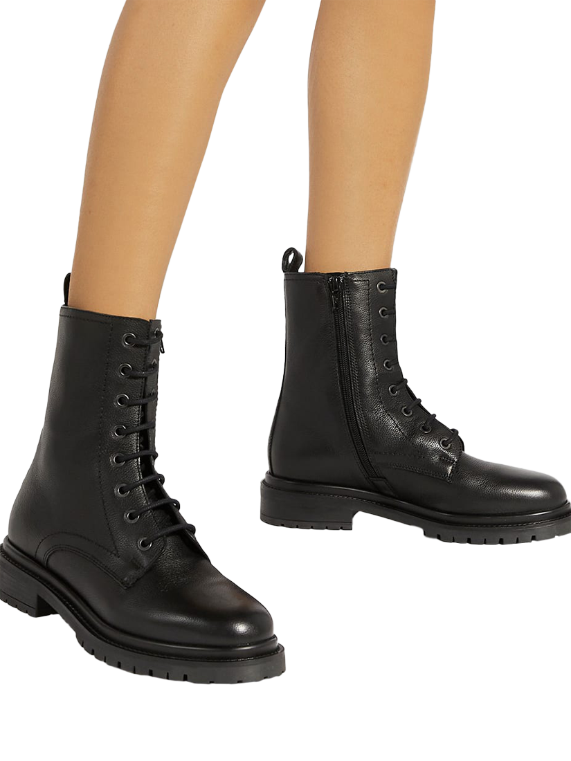 Product image 6 of 6, which shows Dune London Prestonne Leather Utility Boots, Black, EU36