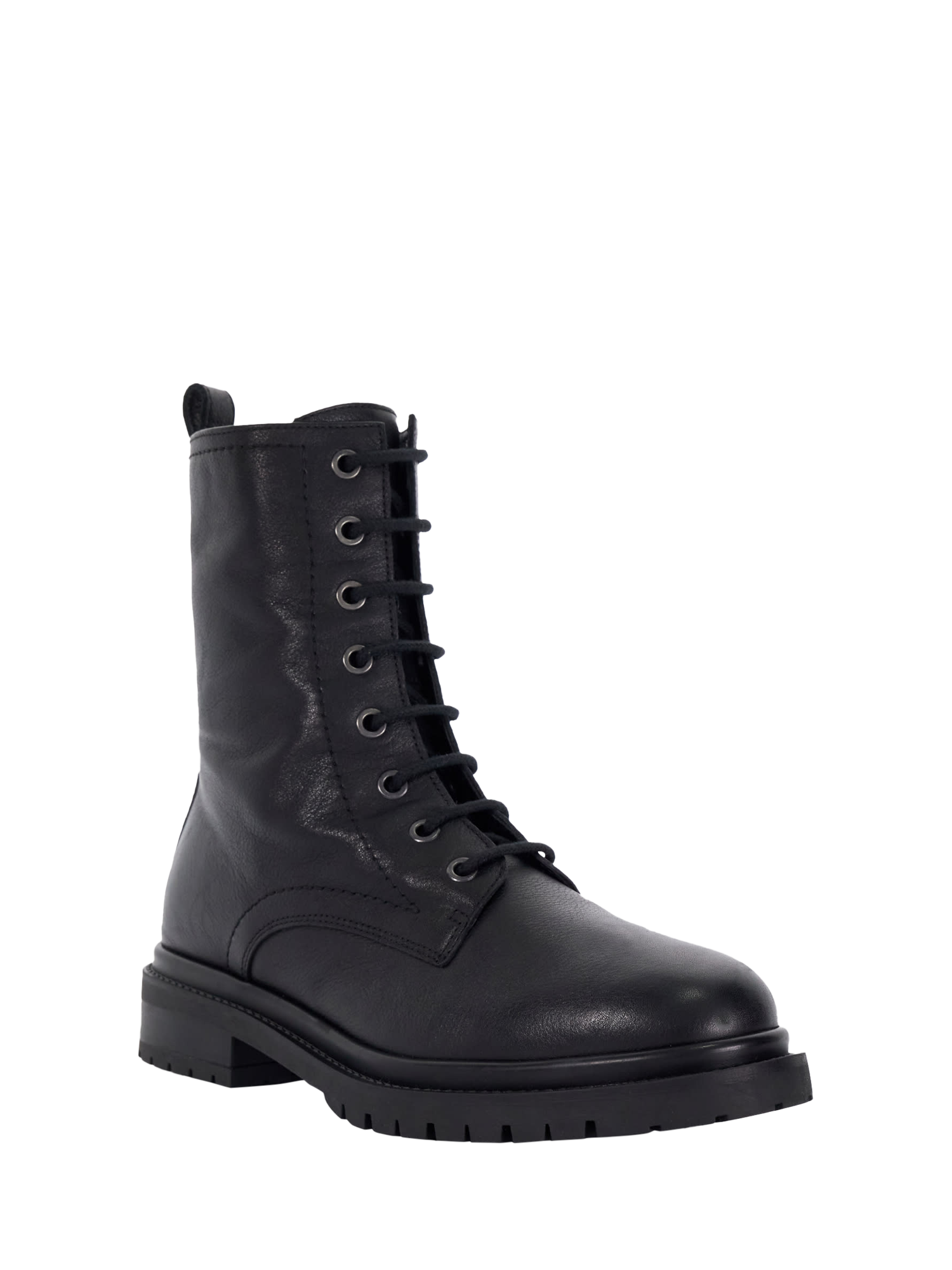 Product image 3 of 6, which shows Dune London Prestonne Leather Utility Boots, Black, EU36