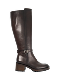 Dune Tassie Leather Knee High Boots, Brown