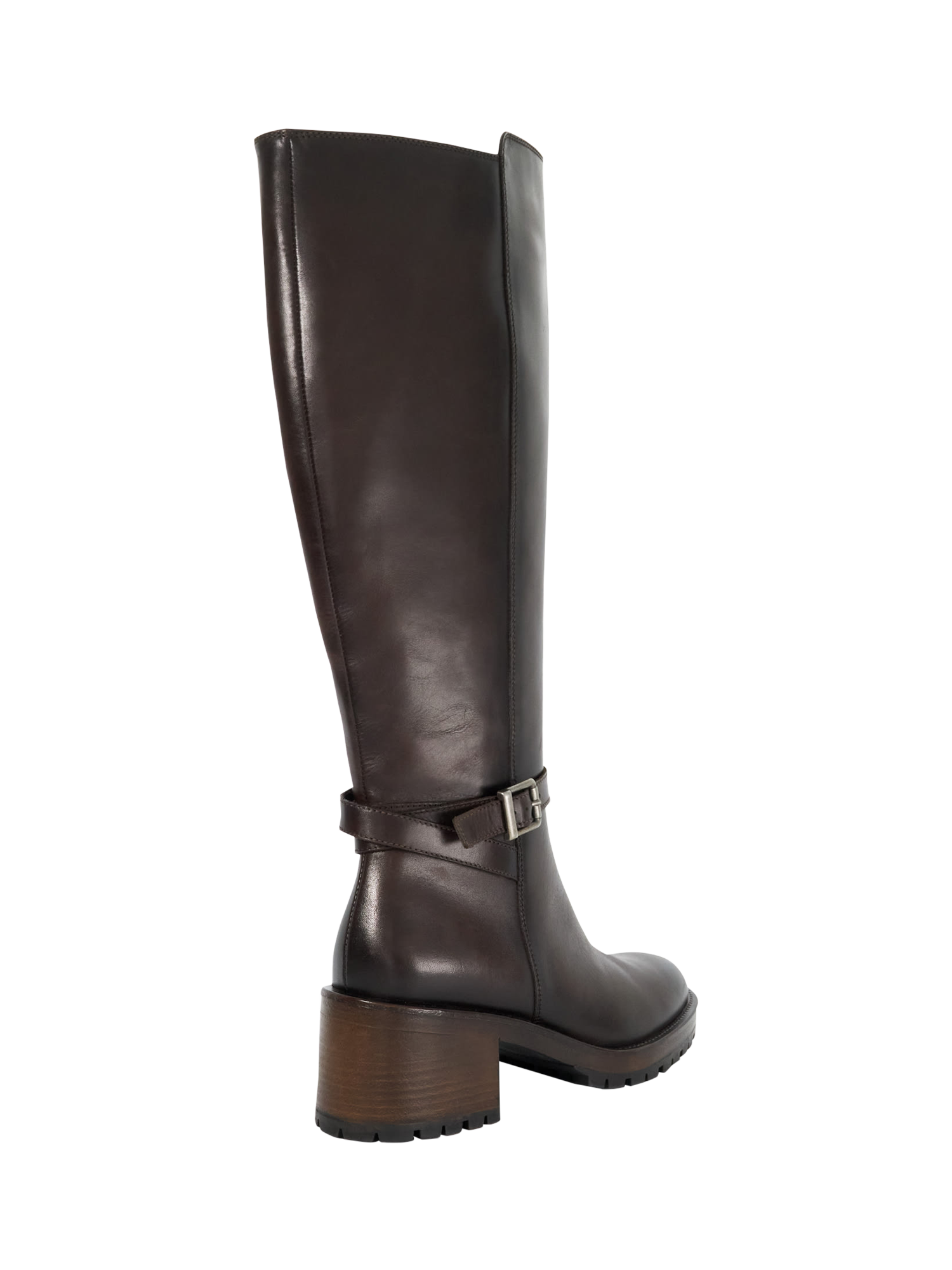 Dune Tassie Leather Knee High Boots Brown