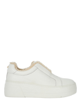 Dune Esthie Faux Fur Lined Leather Fashion Trainers, White