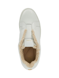 Dune Esthie Faux Fur Lined Leather Fashion Trainers, White