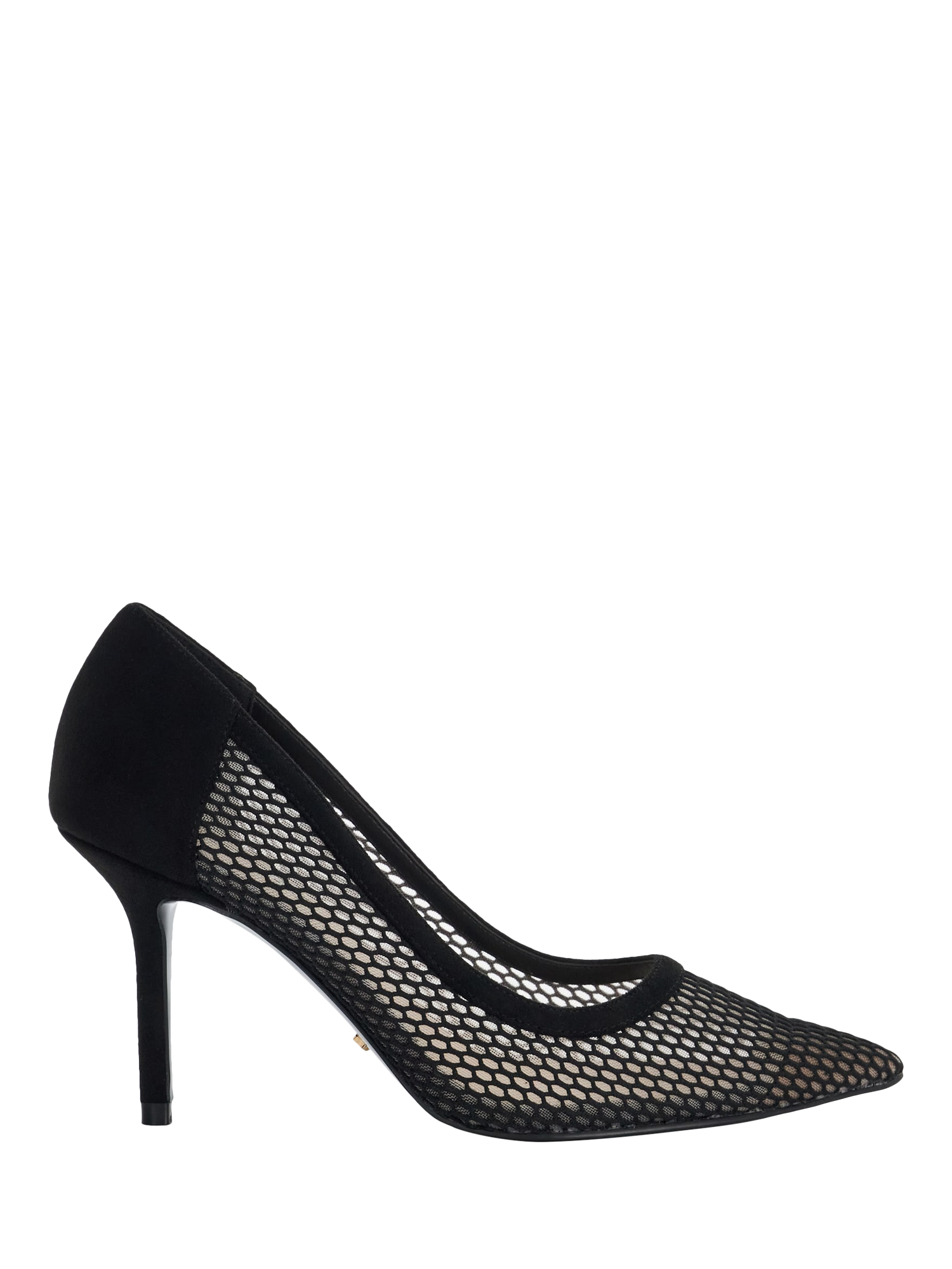 Dune Accept Mesh Pointed Heeled Courts, Black