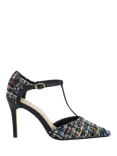 Dune Casta Pointed Heeled T-Bar Sandals, Multi