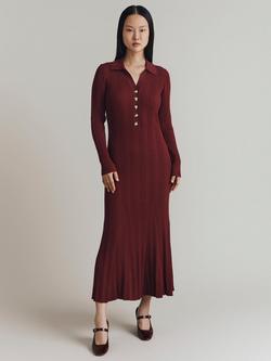 Ghost Fern Knit Dress, Burgundy
