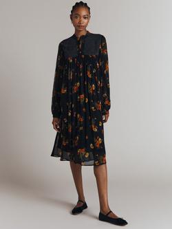 Ghost Penelope Floral Dress, Black/Multi - view 2, Black/Multi
