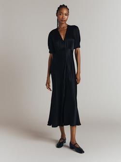 Ghost Madison Satin Dress, Black - view 2, Black