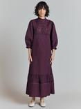 Ghost Frances Cotton Poplin Dress, Plum