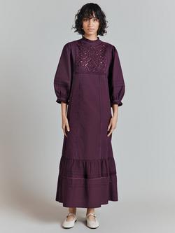 Ghost Frances Cotton Poplin Dress - view 2, Plum