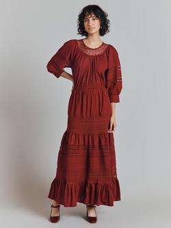 Ghost Leoni Maxi Dress - view 2, Burgundy