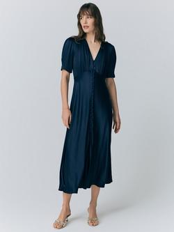Ghost Madison Satin Dress, Navy, Navy