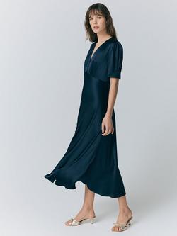 Ghost Madison Satin Dress, Navy - view 2, Navy