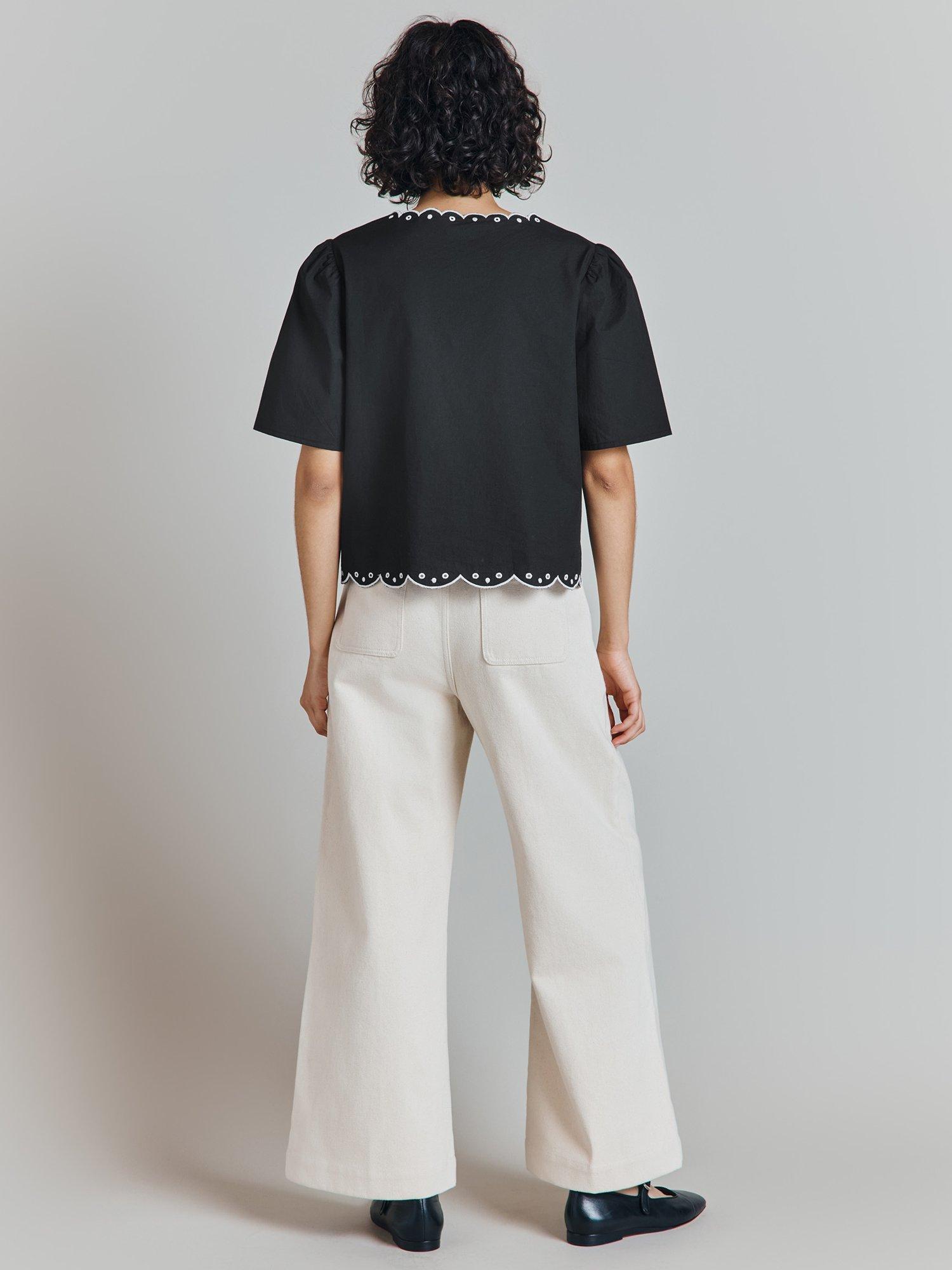Product image 6 of 6, which shows Ghost Corinne Embroidered Top, Black, XXL
