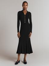 Phase Eight Kai Knitted Jumper Pleated Midi Dress, Burgundy