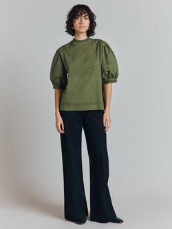 Ghost Lucie Poplin Bib Front Top, Green