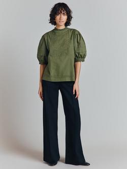 Ghost Lucie Poplin Bib Front Top - view 2, Green