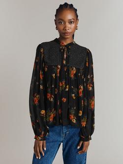 Ghost Jennifer Floral Top, Black/Multi, Black/Multi