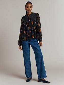 Ghost Jennifer Floral Top, Black/Multi - view 2, Black/Multi