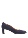 Jones Bootmaker Zoey Suede Scallop Heeled Courts, Navy