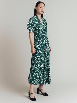 Ghost Capri Floral Puff Sleeve Dress, Green - view 2, Green