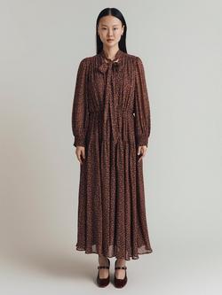 Ghost Orla Georgette Floral Dress, Brown/Multi, Brown/Multi