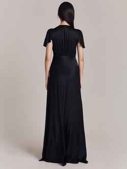 Ghost Delphine Bias Cut Satin Maxi Dress - view 2, Black