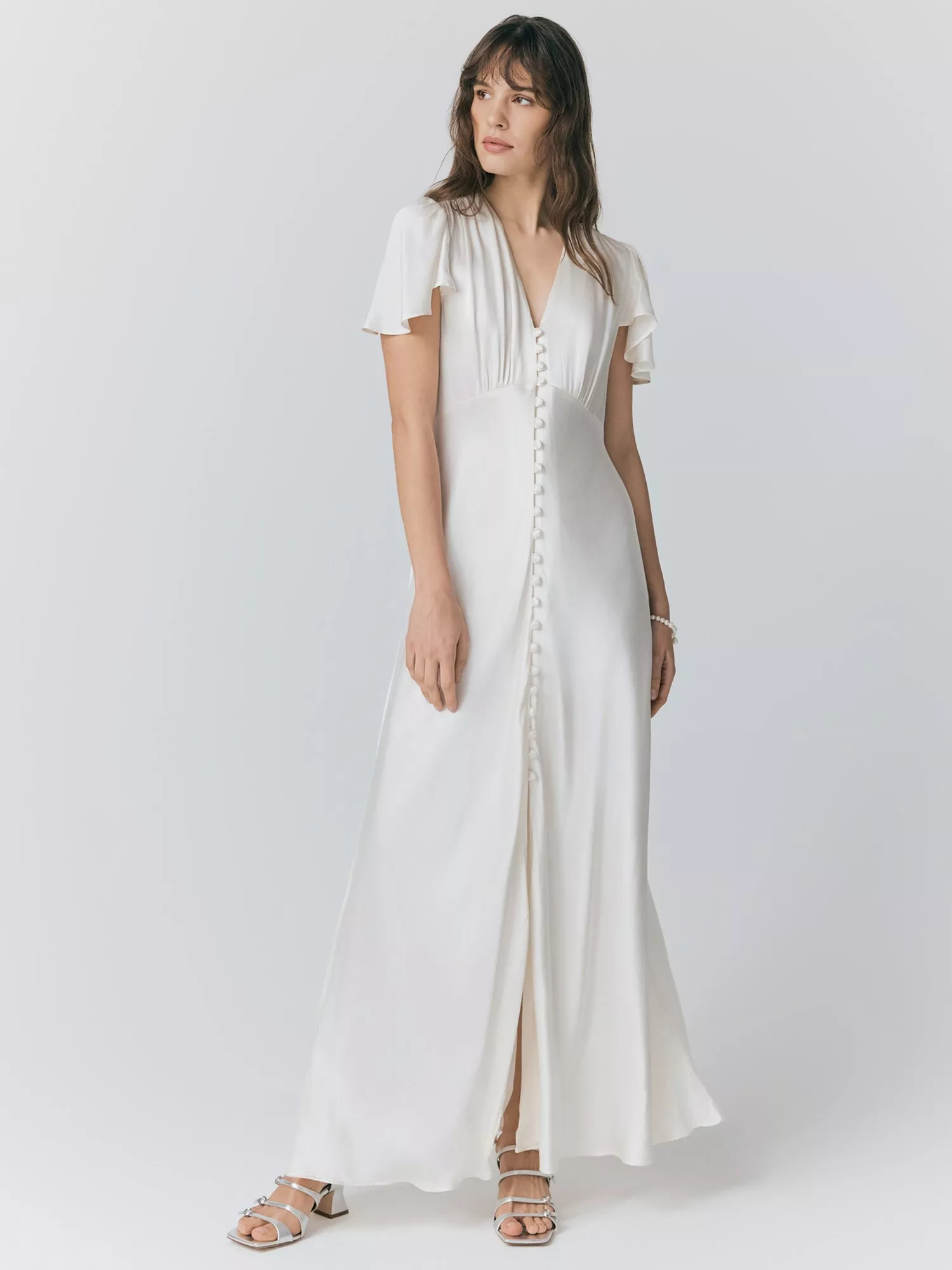 Ghost Delphine Bias Cut Satin Maxi Dress