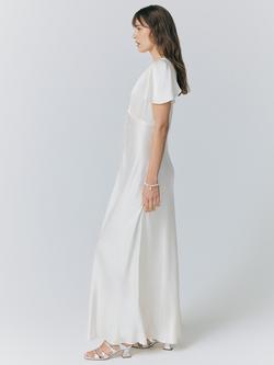 Ghost Delphine Bias Cut Satin Maxi Dress - view 2, Ivory