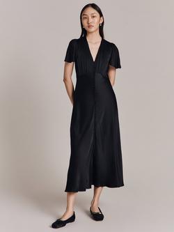 Ghost Grace Bias Cut Satin Midi Dress - view 2, Black