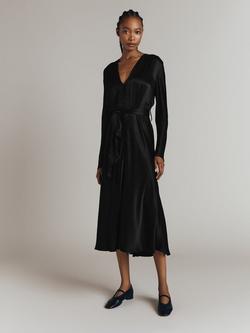 Ghost Meryl Satin Dress, Black - view 2, Black