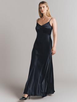 Ghost Winnie Satin Maxi Slip Dress - view 2, Black