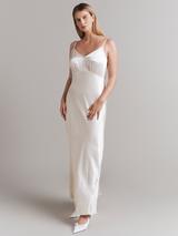 ghost river maxi dress Ghost London River V-neck Button Satin Maxi Dress