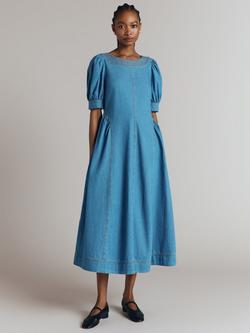 Ghost Agnes Denim Midi Dress, Blue, Blue