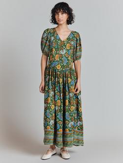 Ghost Christy Floral Maxi Dress, Green/Multi