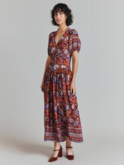 Ghost Christy Floral Maxi Dress - view 2, Burgundy/Multi