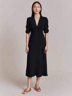 Ghost Madison Satin Dress, Black, Black