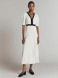 Ghost Cicely Colour Block Midi Dress, Cloud Dancer