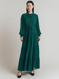 Ghost Margot Tiered Dress, Dark Green, Dark Green