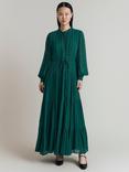 Ghost Margot Tiered Dress, Dark Green