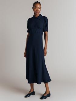 Ghost Wilma Crepe Midi Tea Dress - view 2, Blue