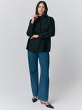 Ghost Ellery Shirred Cuff Ruffle Shirt