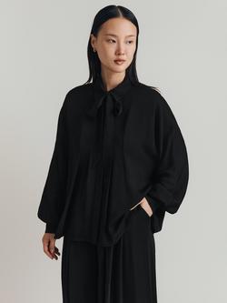 Ghost Margie Tie Neck Shirt, Black, Black