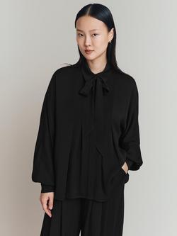 Ghost Margie Tie Neck Shirt, Black - view 2, Black