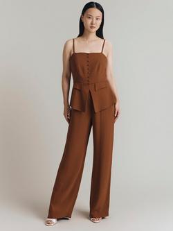 Ghost Bryson Strappy Jumpsuit, Brown, Brown