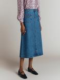 Ghost Joleen Denim Midi Skirt, Mid Blue